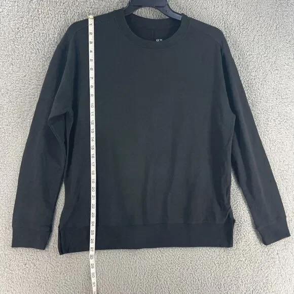 Boody Womens Top Sweater Bamboo Organic Cotton Active Weekend Crew Black Sz M - Picture 3 of 9